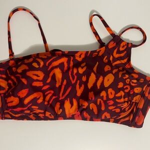 Shade & Shore Burgundy and Orange Bikini Top - XL